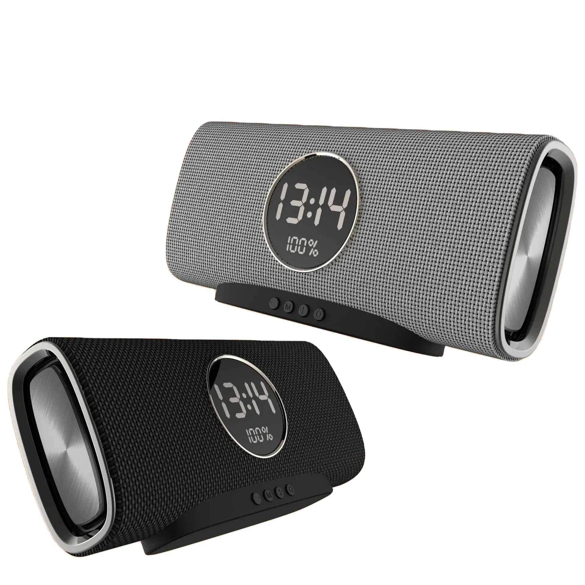 Altoparlante wireless portatile intelligente Orologio Sveglia FM Blue Tooth Audio Mini altoparlanti subwoofer BT di lusso Altoparlante wireless