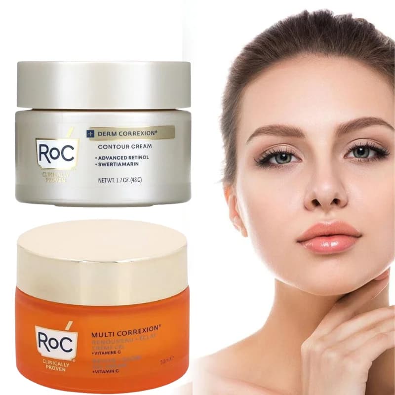 ROC Face Cream Vitamin C Hydrating Deep Scratch Skin Care Improves thin lines Opaque skin Hyaluronic acid cream