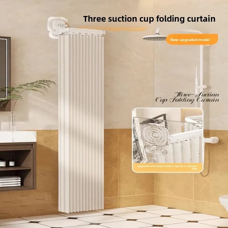 Tenda da doccia - Fodera da bagno a ventosa con ganci Tenda da doccia impermeabile per bagno Lunghezza regolabile e tessuto resistente alla muffa