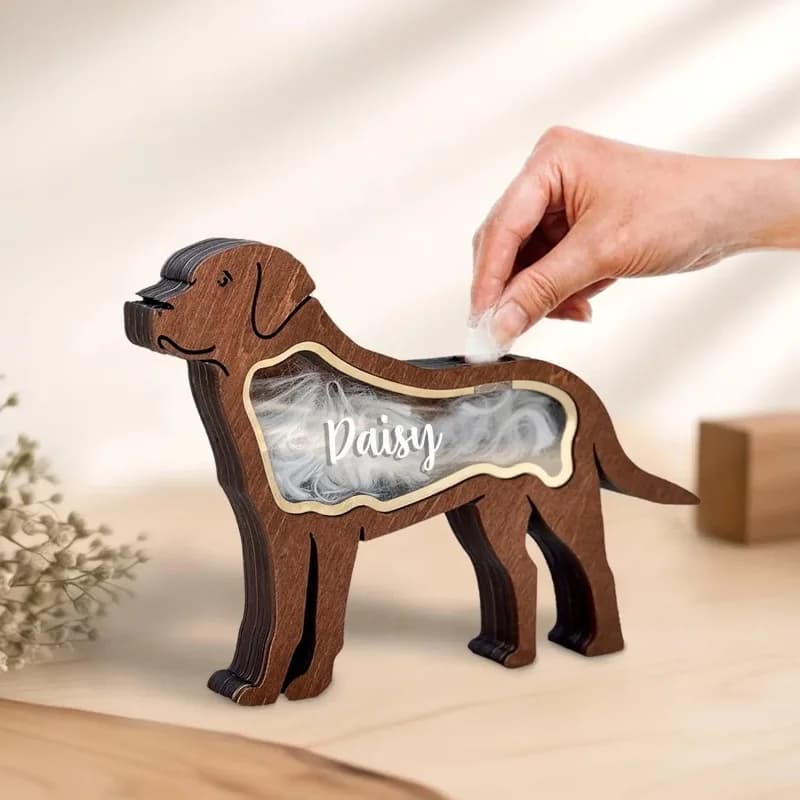 Scatola Creativa in Legno per Conservare il Pelo degli Animali Domestici, Cofanetto Commemorativo per Gatti e Cani