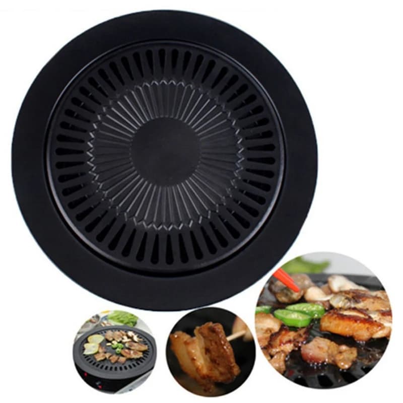 Barbecue Plate Tray Non-Stick Portable Barbecue Rack Pan Stovetop High Temperature Resistance Easy To Clean Roasting Pan for BBQ