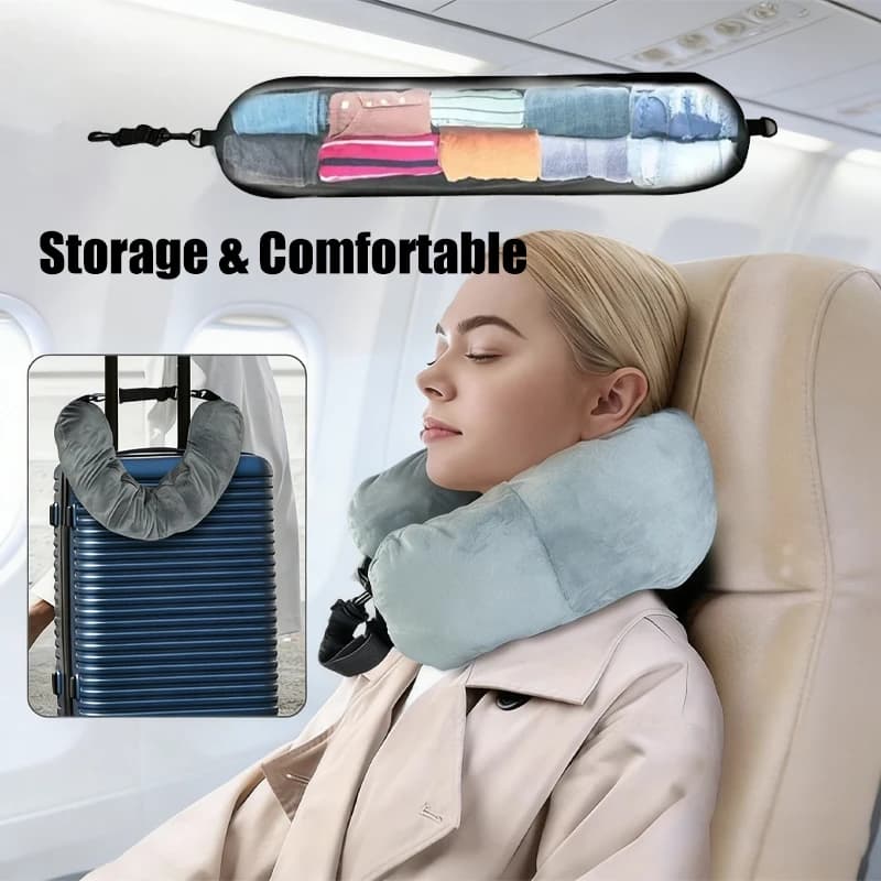 Comodo cuscino da viaggio leggero - Supporto in poliestere regolabile con custodia portatile