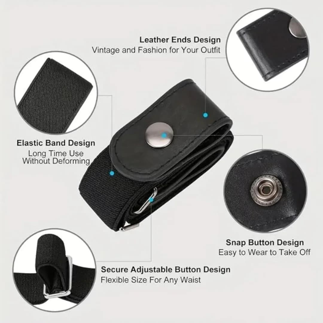 Adjustable Elastic Invisible Belt for Men and Women Seamless Design for Jeans and Casual Wear