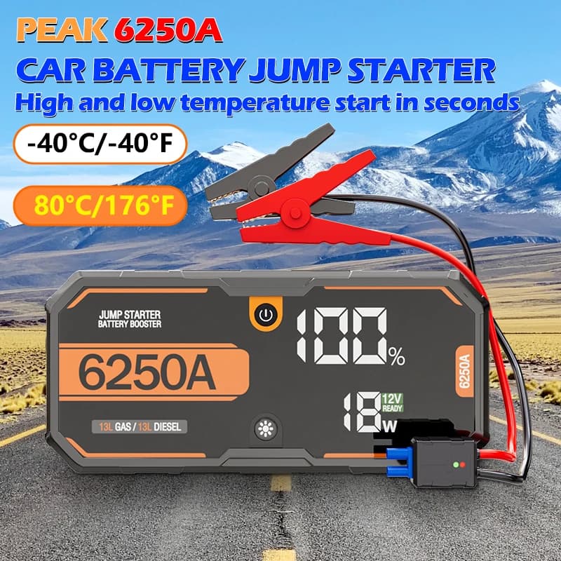 Dispositivo di avviamento booster per caricabatteria automatico 12V per avviamento di emergenza per auto 6000A