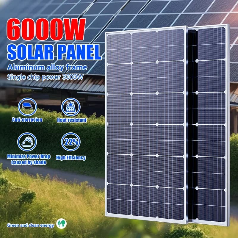 Pannello solare da 3000 W Cella solare ad alta efficienza Banca di potere portatile Ricarica flessibile Celle solari esterne per il campeggio domestico