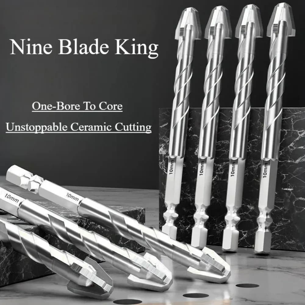 T9 Nine Blade Ceramic Tile Drill Bit for Drilling Eccentric High Hard Concrete Handdrill, Glass Cement Marble