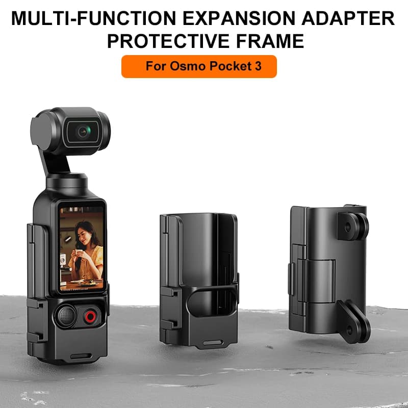 Gabbia di espansione per DJI Pocket 3, custodia protettiva anti-caduta con attacco cold shoe e fori di montaggio per riprese video