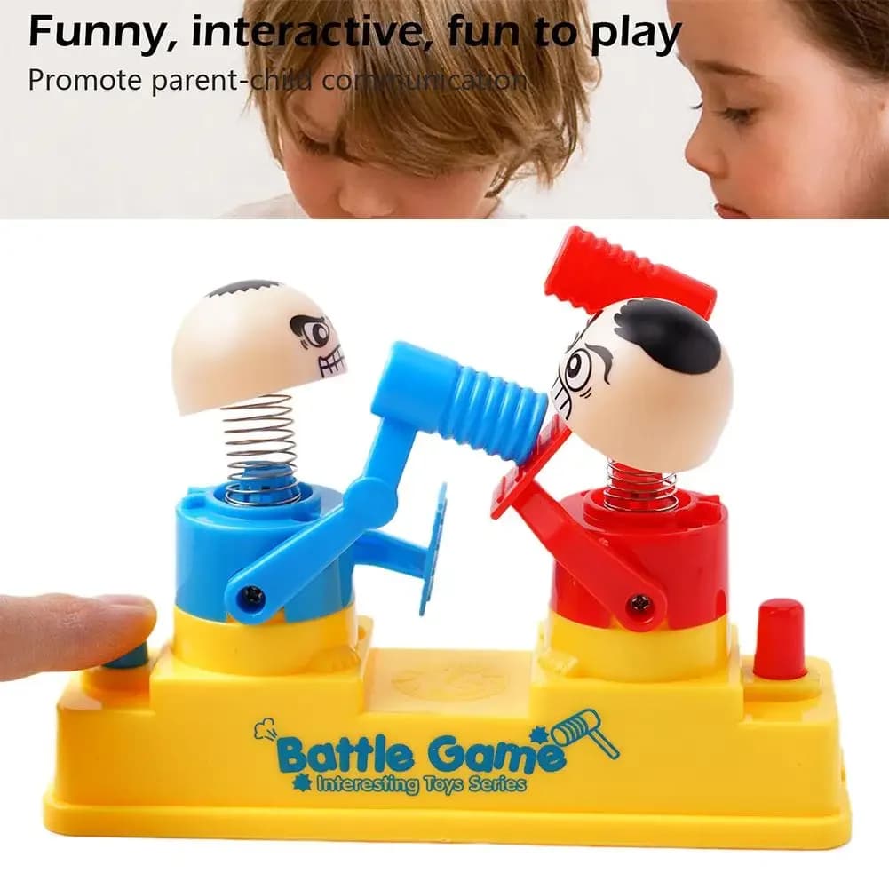 Mini twin toy with blue red head - Interactive combat game machine for the defense of the attack of the fingers of parents and children
