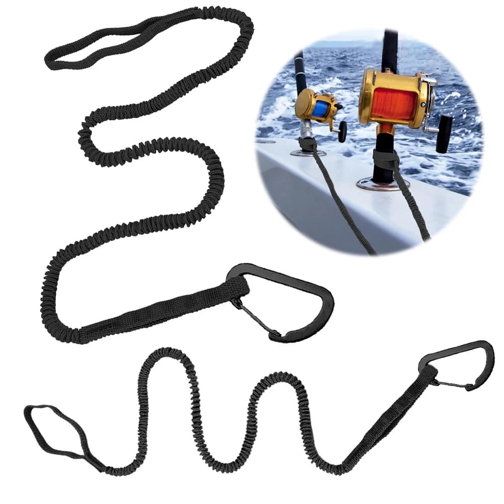 Kayak Paddle Leash Adjustable Rowing Boat Tie Rope Stretchable Coiled Lanyard Leash for Kayak Paddles Canoe Oars