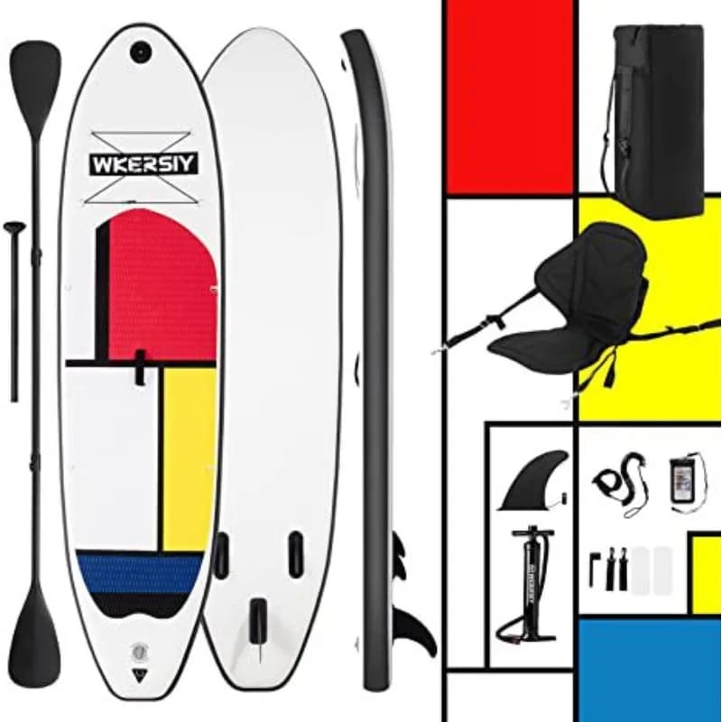 Tavola da surf gonfiabile paddle board kayak integrata set completo di accessori SUP per paddle board con base per fotocamera pagaia a doppia testa