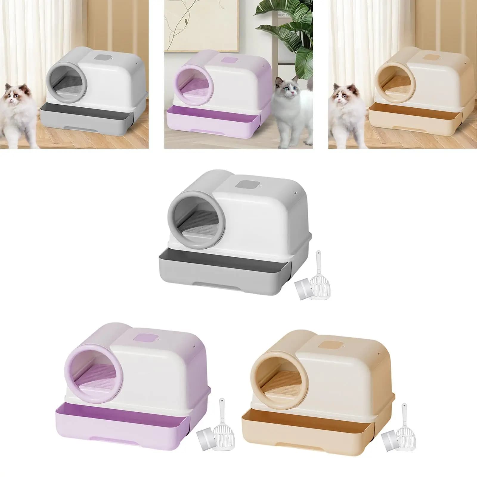 Lettiera per gatti chiusa con coperchio facile da pulire con sandbox per gatti da corridoio