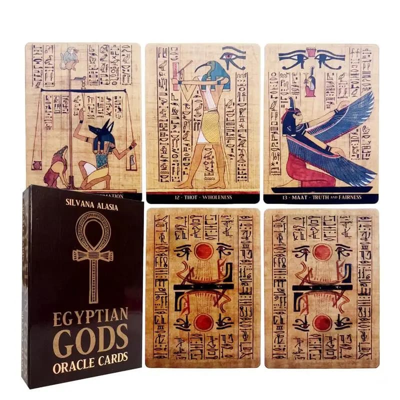 Carte dei tarocchi EGYPTIAN GODS ORACLE CARDS Versione inglese per ragazze femminili Gioco da tavolo Carte Oracle Carte da gioco inglesi per feste