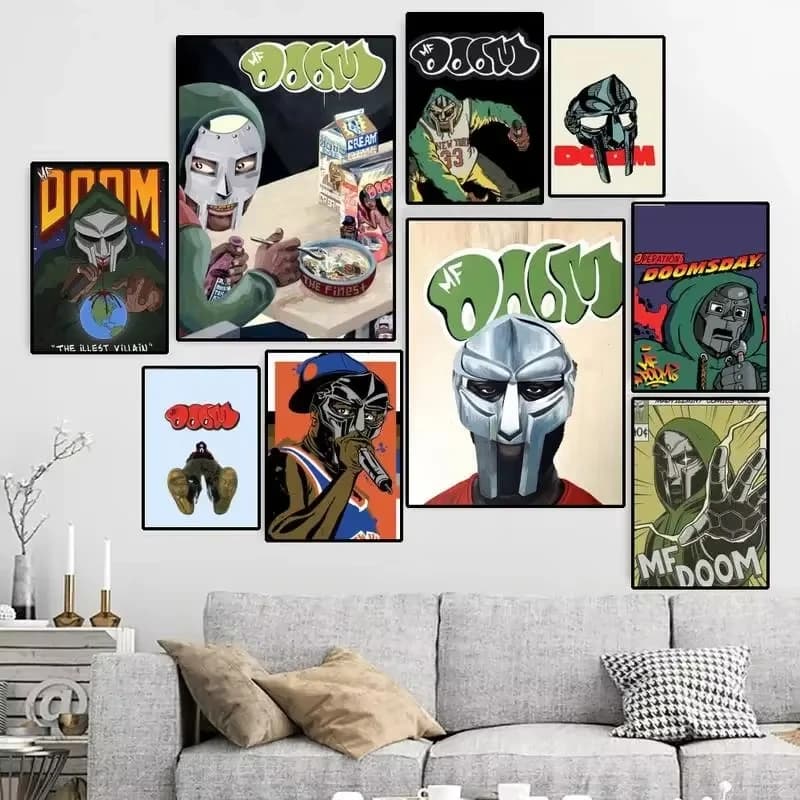 MF Doom Hip Hop Rap POSTER Tela HD Stampa personalizzata Wall Art Pittura personalizzata