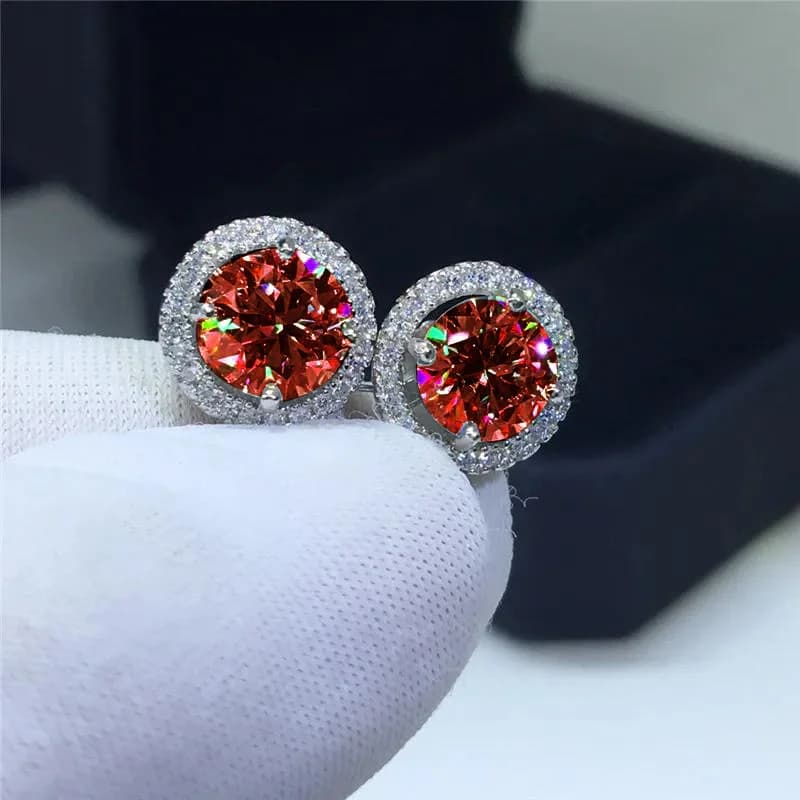 1 paio di eleganti zirconi sintetici rotondi e brillanti ​ ​ ​ ​ Orecchini a perno perfetti per l'uso quotidiano con regali di gioielleria