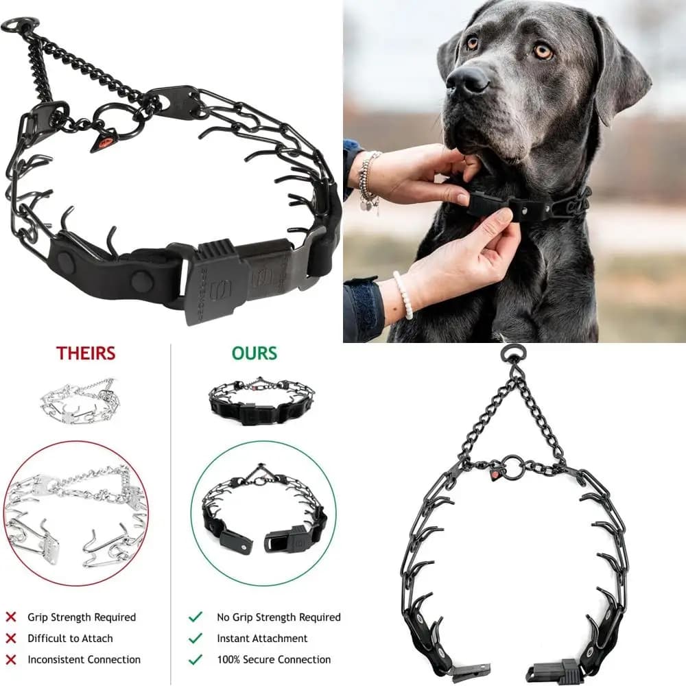 Collare da addestramento per cani con punta a sgancio rapido con anello girevole - 2,25 mm per l'addestramento e il controllo canini efficaci