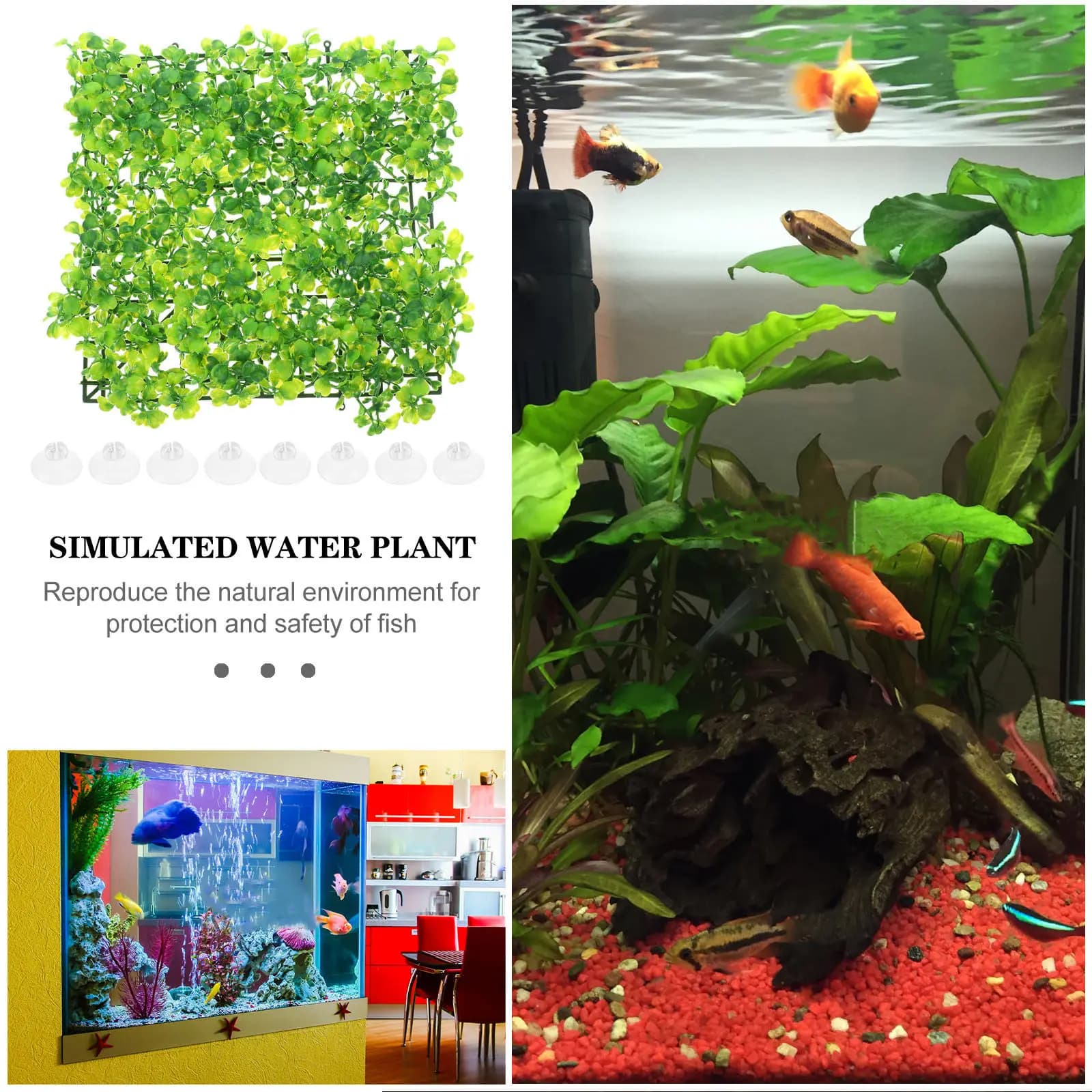 Realistic 3D Artificial Grass for Aquariums, Bath Plant Decorations, Water Landscape Ornament, Safe and Easy to Clean