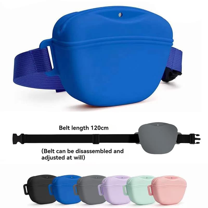 Forniture per animali domestici Borsa per dolcetti per cani in silicone Marsupio portatile per addestramento per cani per animali domestici Alimentatore per esterni Borsa per ricompensa per snack per cuccioli con cintu
