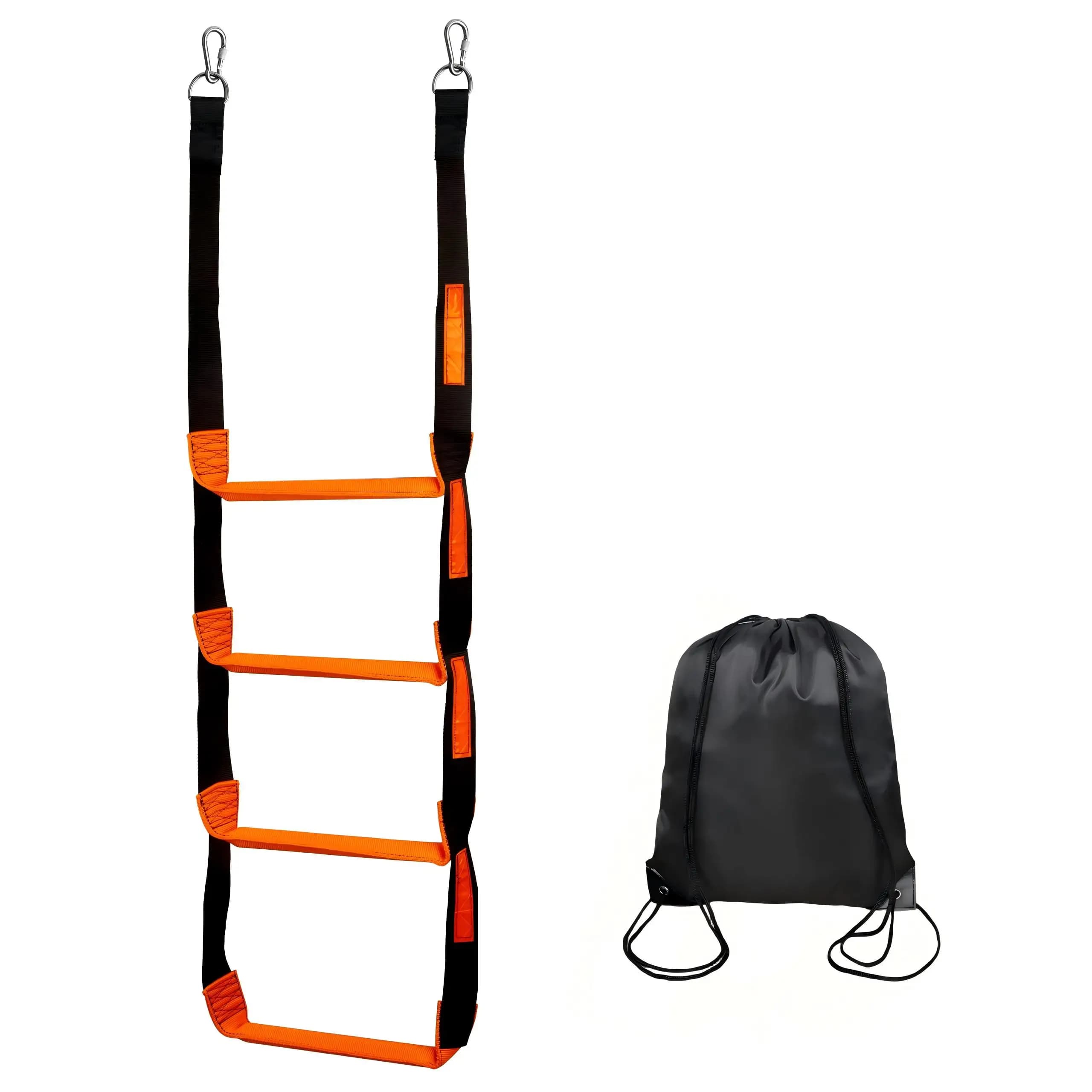 Foldable 4-Step Boat Rope Ladder Portable Marine Boarding Ladder Rigid Anti-Slip Steps High-Strength Webbing Heavy Duty