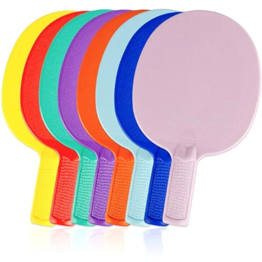 Set di 8 Racchette da Ping Pong in Plastica Infrangibili, Portatili e Texturizzate per Allenamento