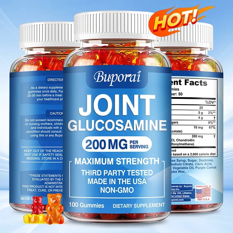 Glucosamine and Condroitine Gommose - Supplements for Bones and Articulations, Cartilagine Health, Muscle Pain and Nervous