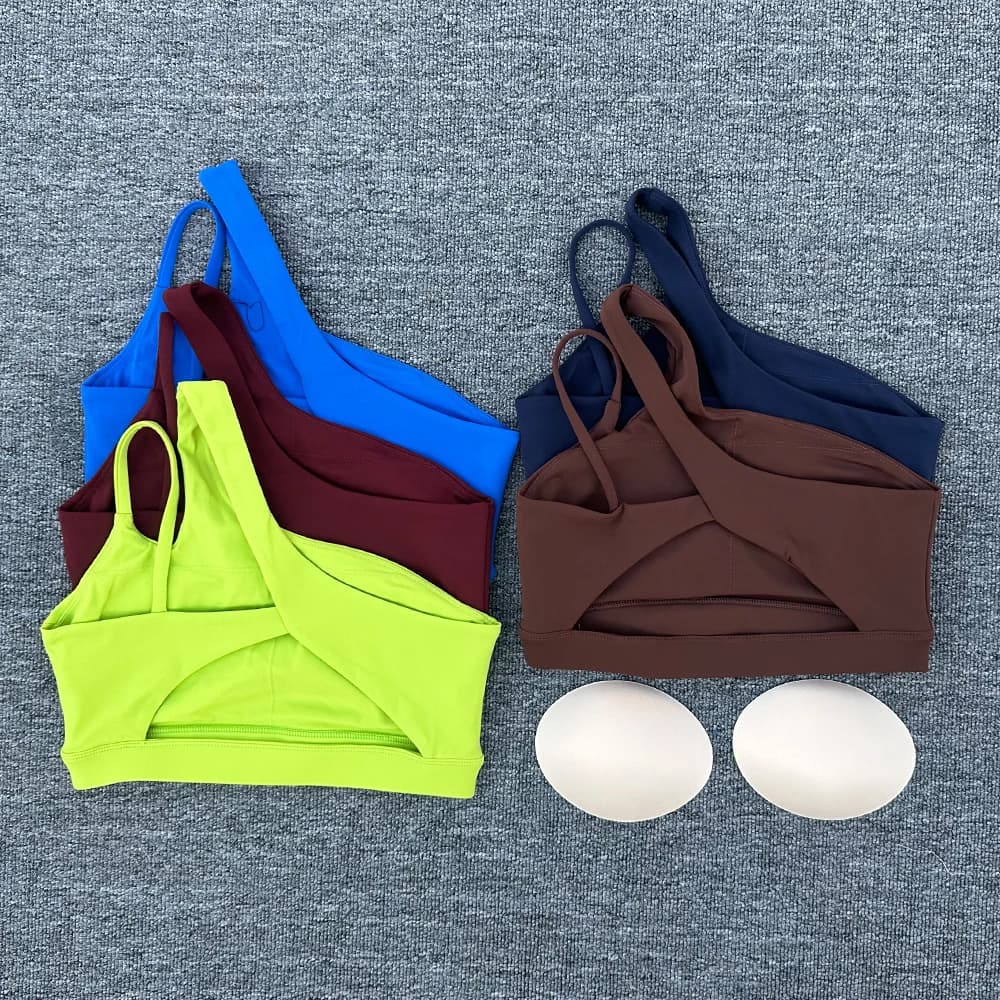Reggiseno sportivo da donna Reggiseni fitness push up Spalline oblique Reggiseno yoga antiurto Reggiseno corto da palestra Reggiseno da corsa yoga Gilet sexy