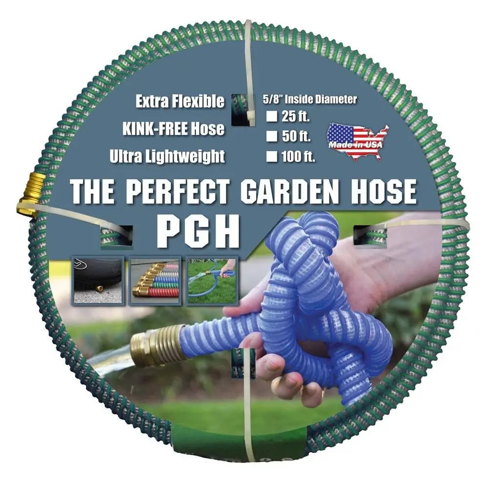 Tubo da Giardino Anti-Piega, Verde, Connessioni GHT 5/8, Lunghezza 30 Metri