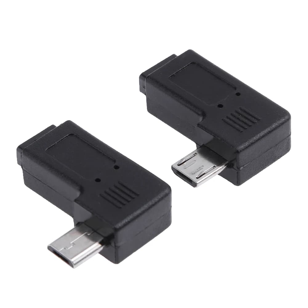 2Pcs Micro USB Female To Micro USB Male Connector Left Right Right Angled 90 Degree Micro USB To Micro USB Adapter Plug