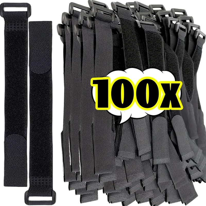 Hook and Loop Nylon Strap Reusable Black Fastening Cable Tie Organizer Multipurpose Securing Winder Tape Protector 15/40/60/80cm