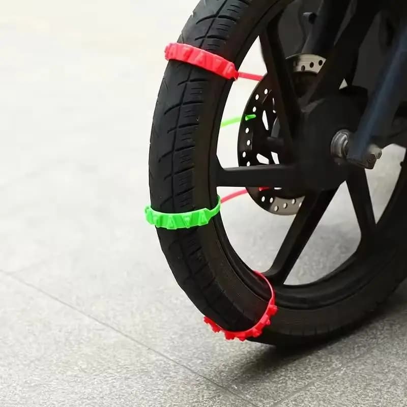 Catene da Neve Antiscivolo 10/20 Pezzi per Moto e Biciclette, Cinghie Antiscivolo per Pneumatici Invernali, Catene di Emergenza per Moto