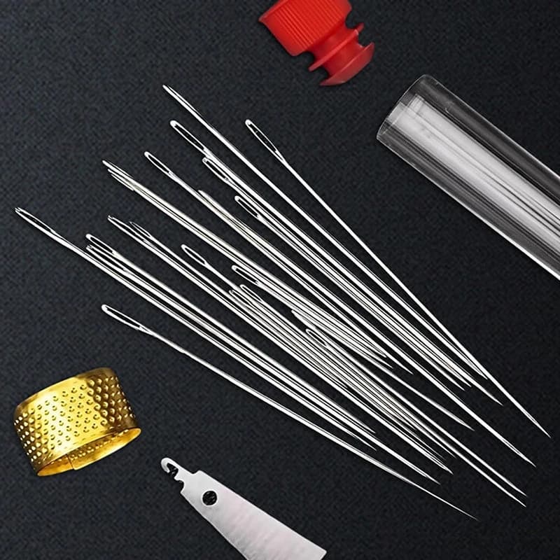 Big Eye Steel Sewing Needles Kit Stainless Steel Needles For Hand Sewing 31/34/36pcs Big Eye Steel Needles Set【Homeclub】