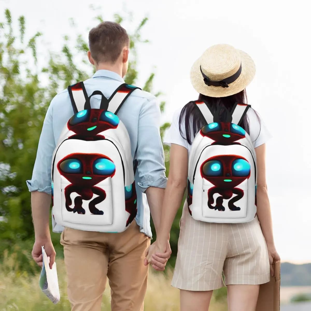 Loldraid Alien Backpack Student BookBag Borsa da scuola per bambini Borse a tracolla per computer per uomo e donna