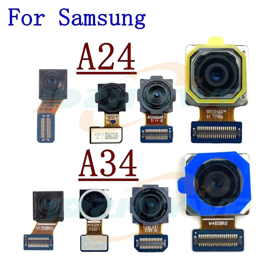 Telecamera posteriore posteriore per Samsung Galaxy A24 A245F A34 A346B A346E Modulo telecamera selfie anteriore Vista posteriore Pezzi di ricambio di ricambio
