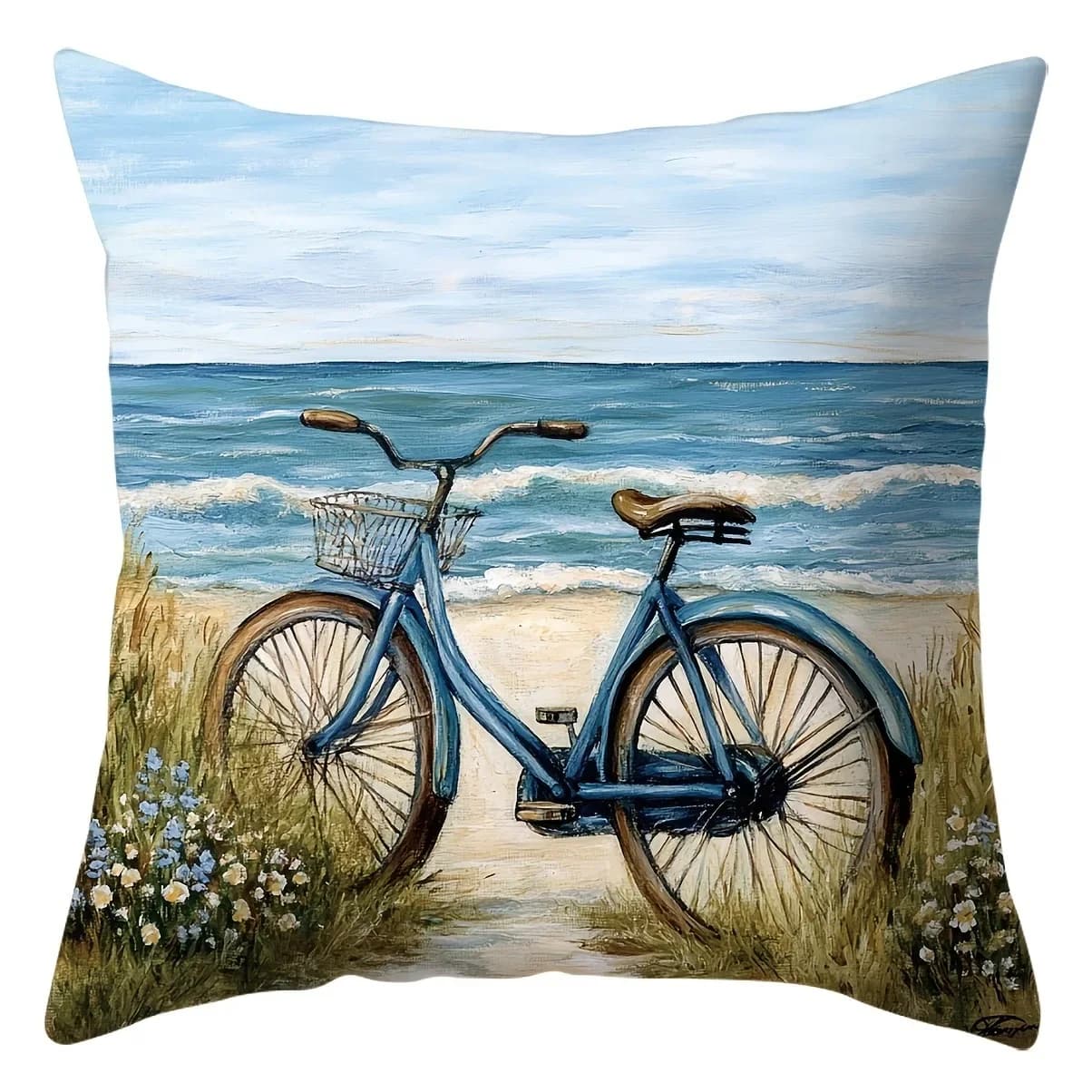Set di 4 Federe Decorative a Tema Margherita per Cuscini da Divano, Camera da Letto e Soggiorno, in Poliestere con Cerniera