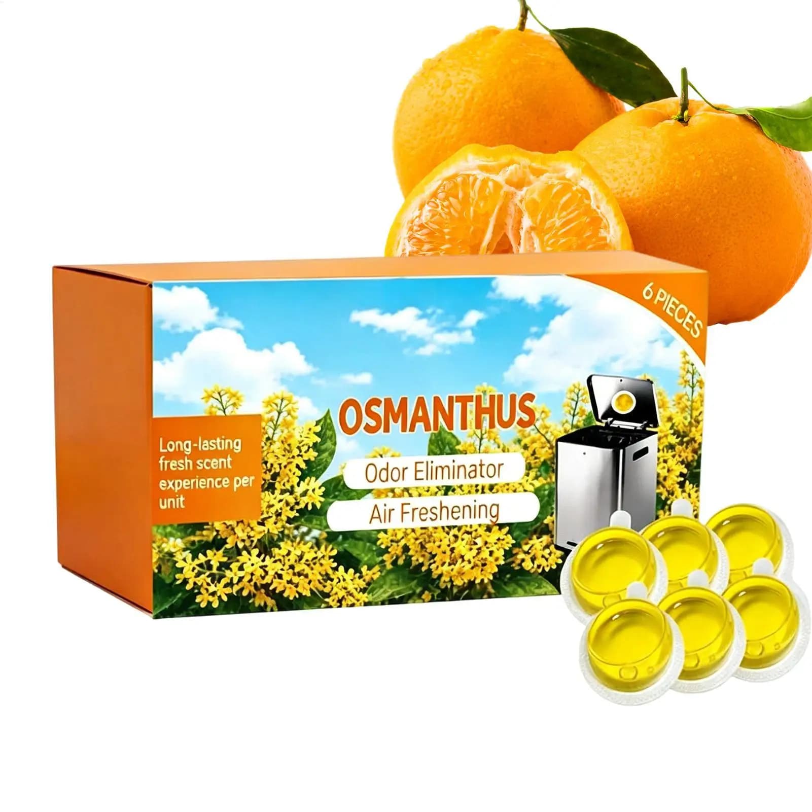 6pcs Long Lasting Scented Garbage Can Freshener Gel Trash Odor Eliminator For Kitchen Bathroom Toilet Closet Home Apartment