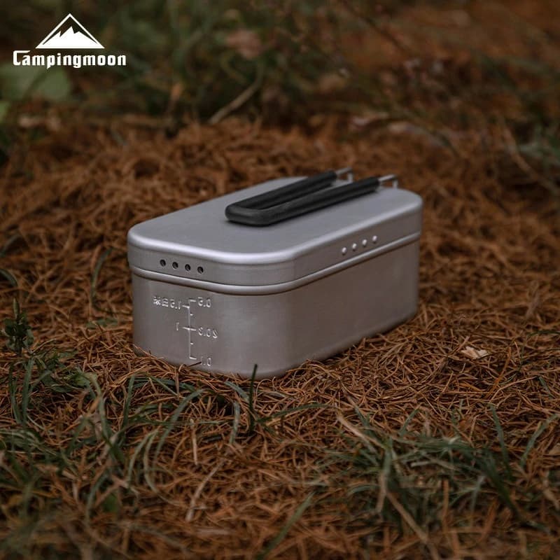 CAMPINGMOON S-1609 Piccoli Pentole da Esterno Portatile Picnic Bento Box da campeggio Limitatore di Pressione Riso Stufato Lunch Box in Alluminio