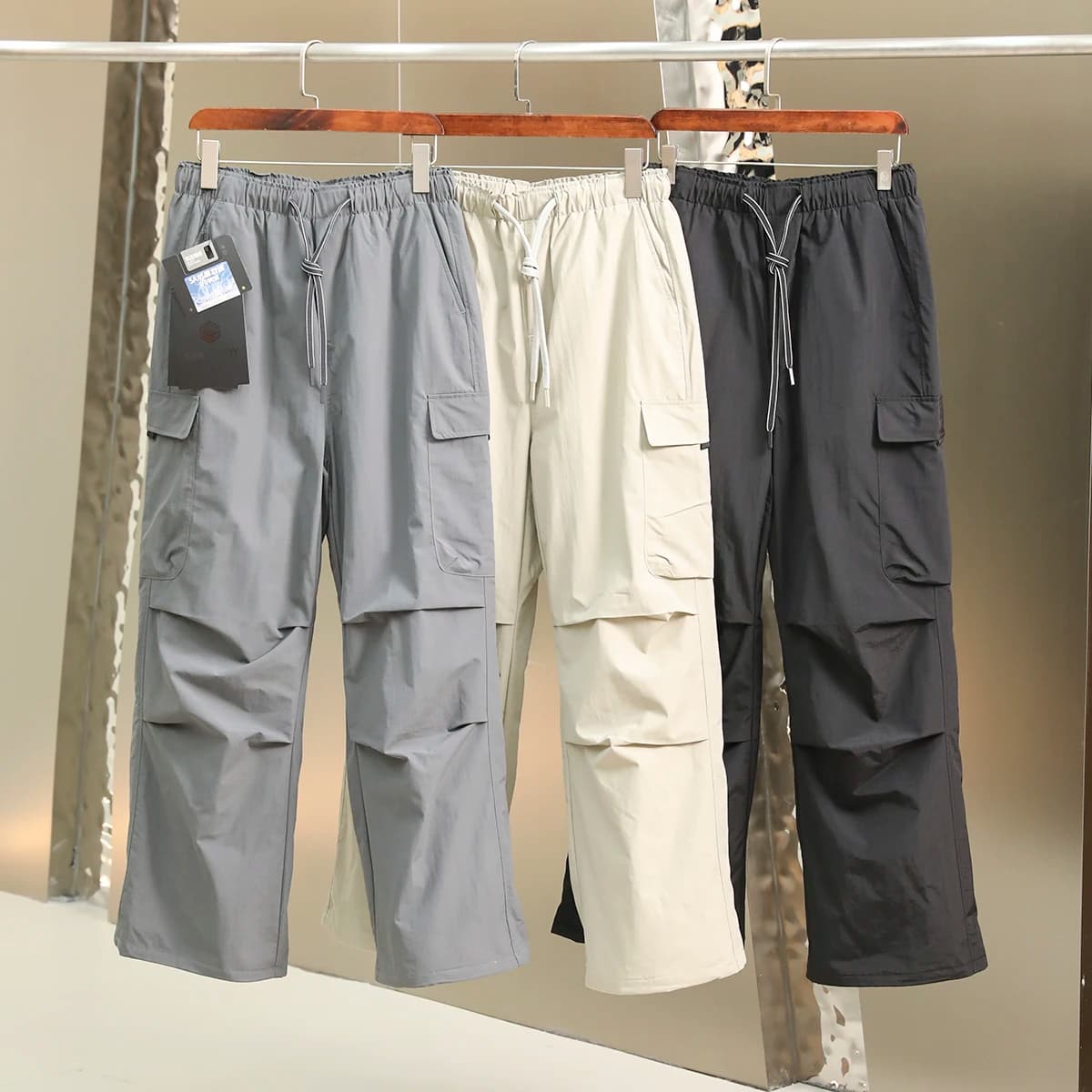 Outdoor Men's Winter Du down Trousers Windproof Water-Resistant Workwear Long Pants Faionable Urban Sle Pure Color