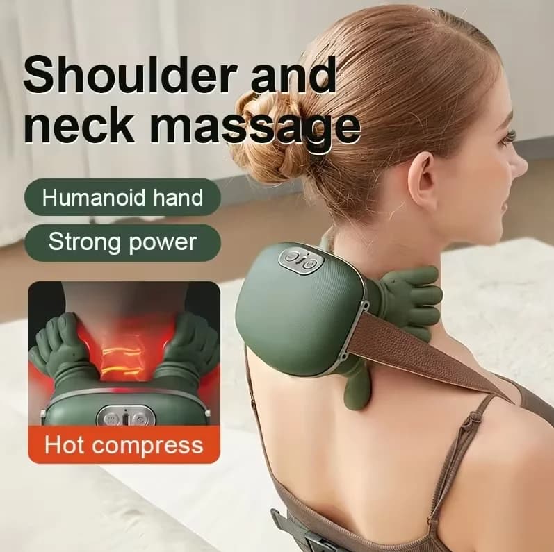 2026 Upgraded 4D Neck Massager With Heat, Portable Finger-Press Neck And Shoulder Massager, Simulates Deep Kneading Massage Like Human Hands,Relieve Muscle Tension, Suitable For The Whole Body