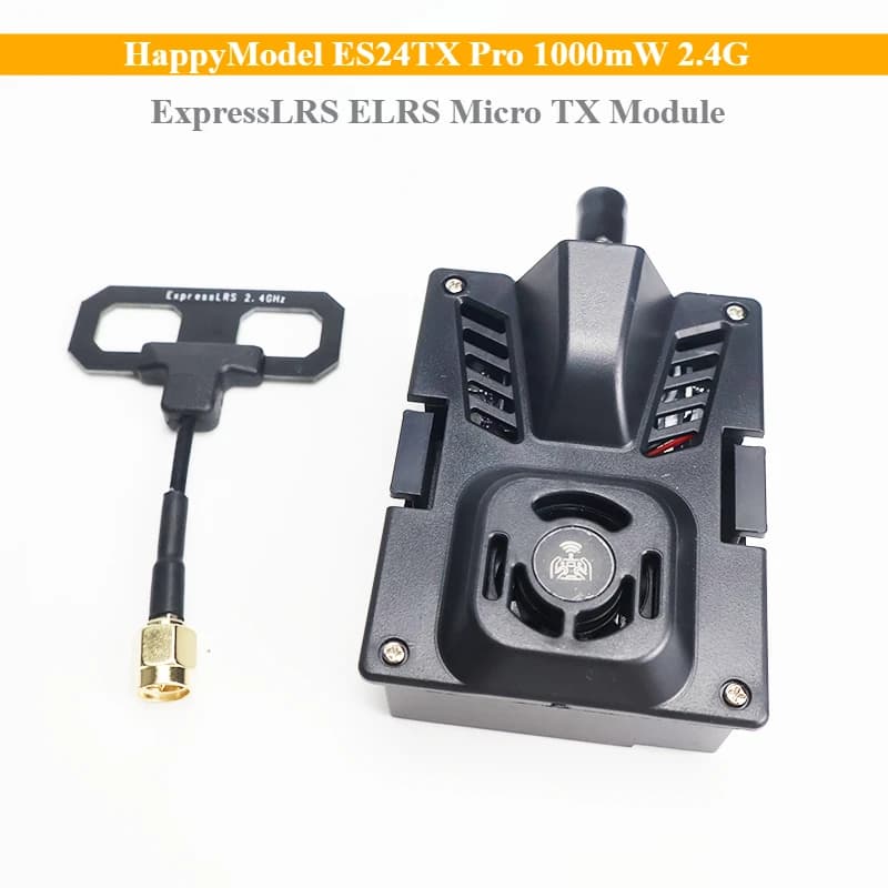 Nuovo Modulo Micro TX HappyModel ES24TX Pro 1000mW 2.4G ExpressLRS ELRS con Ventola di Raffreddamento e Modulo LED RGB per Aeromodelli RC e Droni FPV