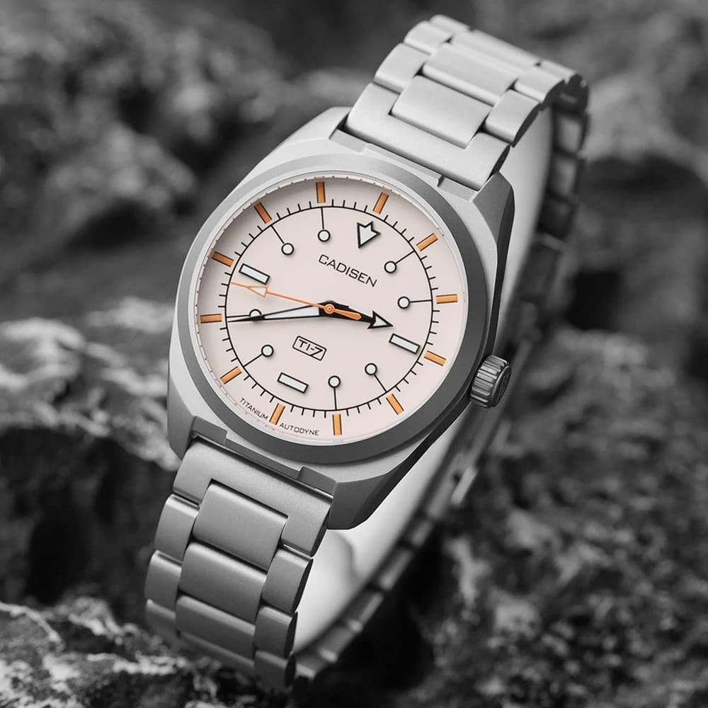 CADISEN TI-7 Autodyne Titanium Strap Automatic Mechanical Watch Man Wristwatch MIYOTA 8215 Watches USA Warehouse Delivery Within 7 Days 100M Waterproof Men's Watch Gifts