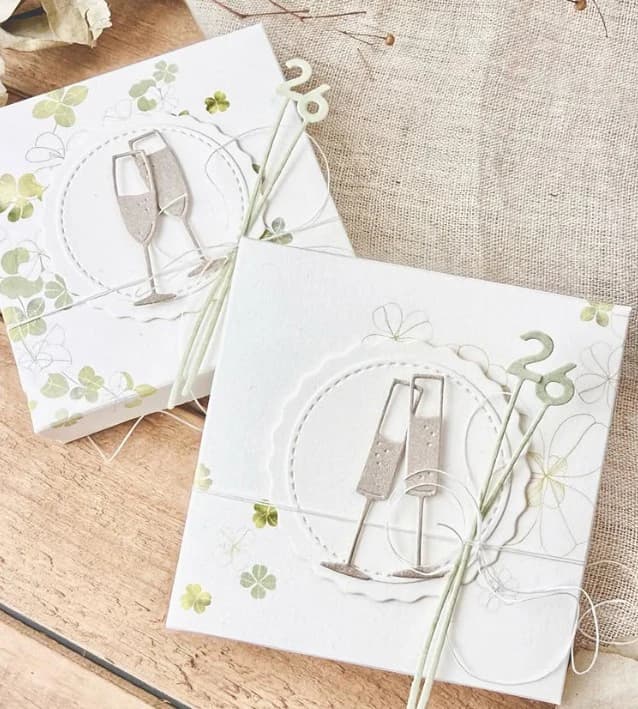 Fustelle in Metallo Mmao Craft, Serie Vino e Fiocco, per Scrapbooking, Stampi per Lavorazione Carta, Lame per Fustelle, Stencil