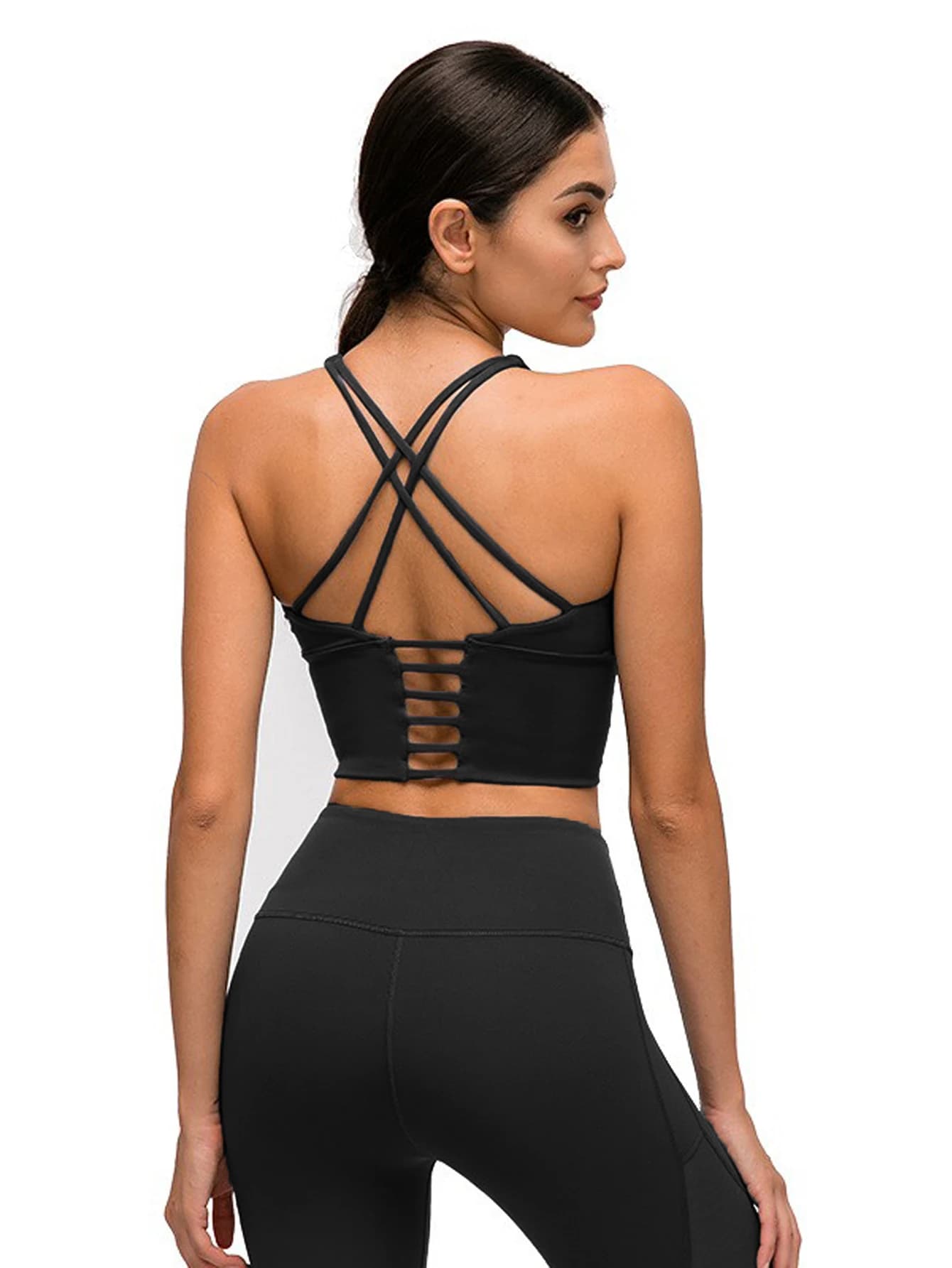 New Style Thin Strap Cross-Over Sports Bra, Feminine Yoga Wear, Outerwear Running Professional Fitness Vest for Women