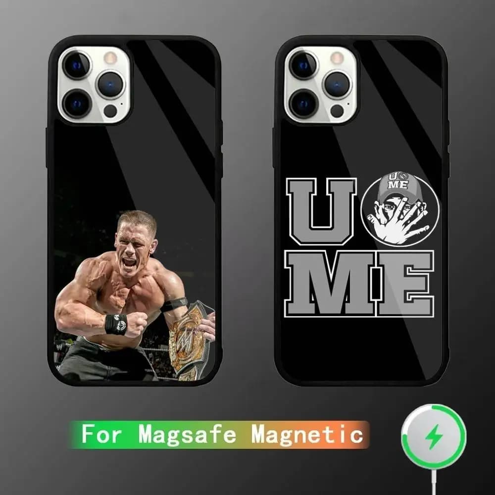 Custodia per telefono John WWE C-Cena per iPhone 17,16,15,14,13,12,11,Pro,Max,Plus,Mini,SE4,E Ricarica wireless magnetica Magsafe