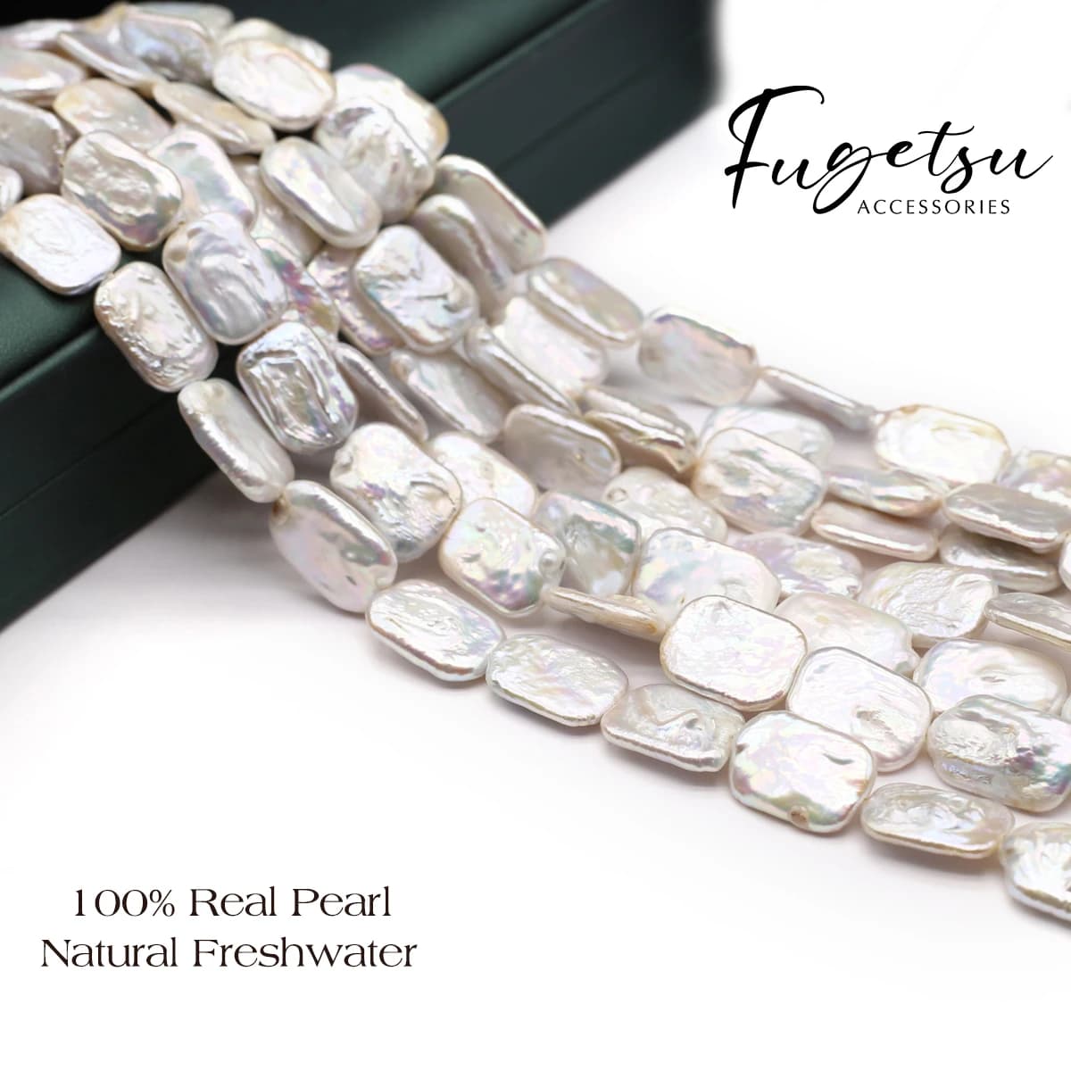 1 corda di perle di forma quadrata di perle d'acqua dolce naturali barocche per ciondoli per accessori per la creazione di gioielli per collane da donna fai da te