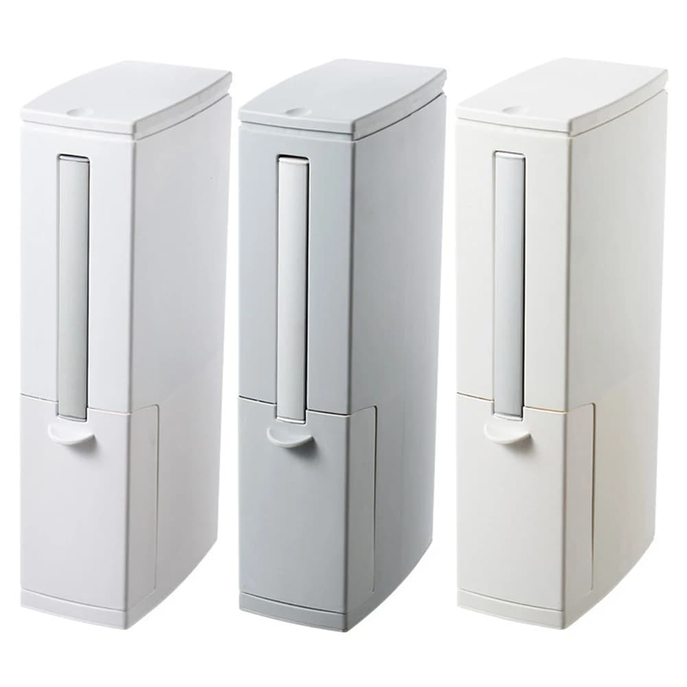 Set di spazzole per WC con bidone della spazzatura integrato Set di scopino rettangolare e bidone dei rifiuti Apertura con un solo tasto con coperchio Accessori per il bagno