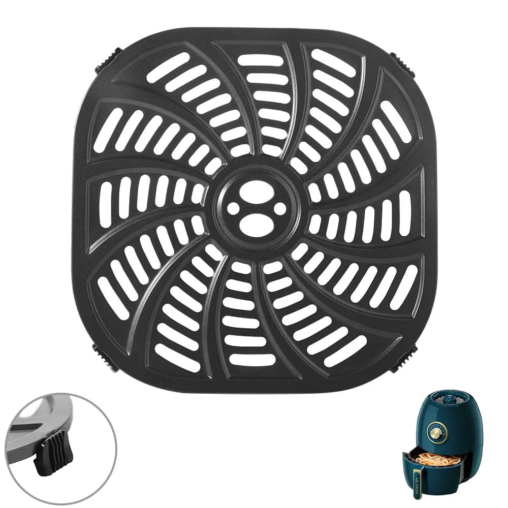 Accessori per Friggitrice ad Aria: Griglia Quadrata, Cestello Rotondo Antiaderente, Tappetino Senza BPA