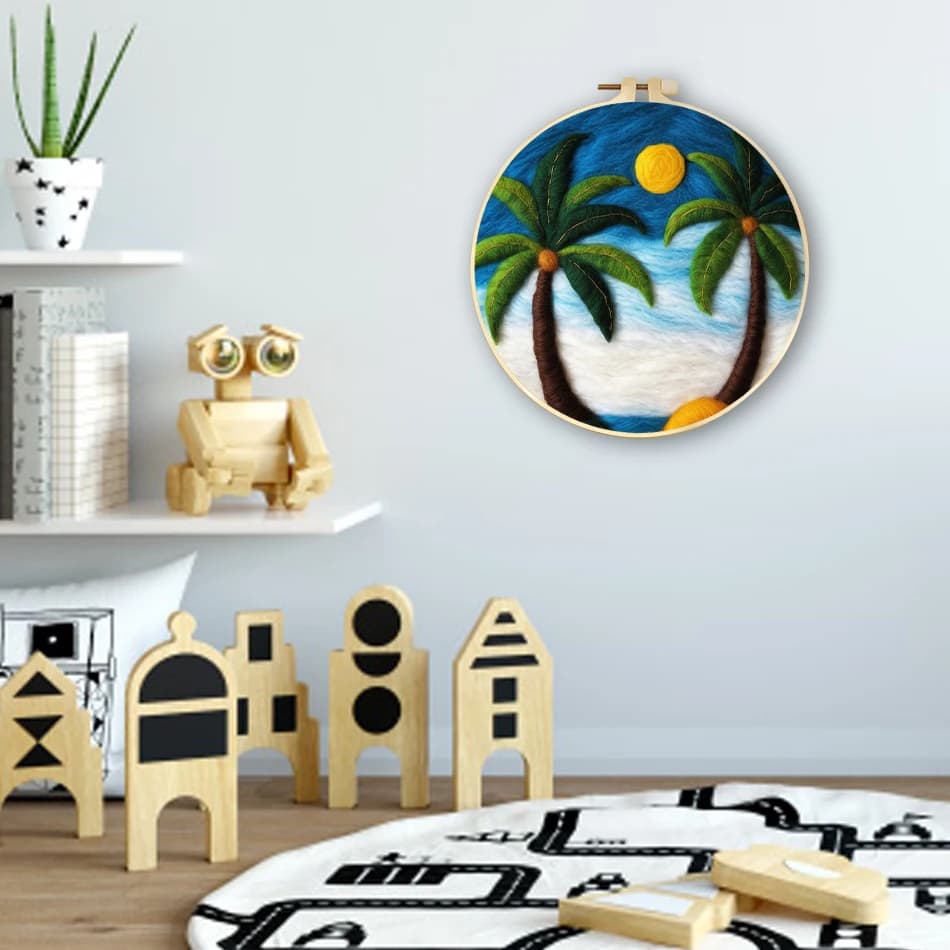 Kit in feltro di lana SDOYUNO per principianti, per pittura fai da te, creazioni creative, piante in vaso, regalo, infeltrimento a ago, decorazione per la casa