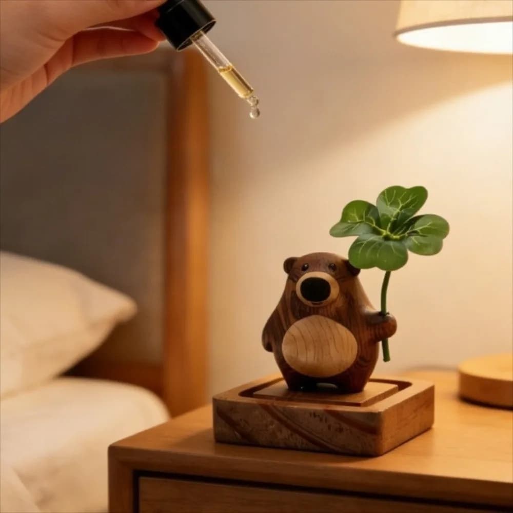 Creative Wood Aroma Diffuser Cute Bear Fragrance Ornament Essential Oil Diffuser Long-Lasting Desktop Aroma Diffuser Bedroom