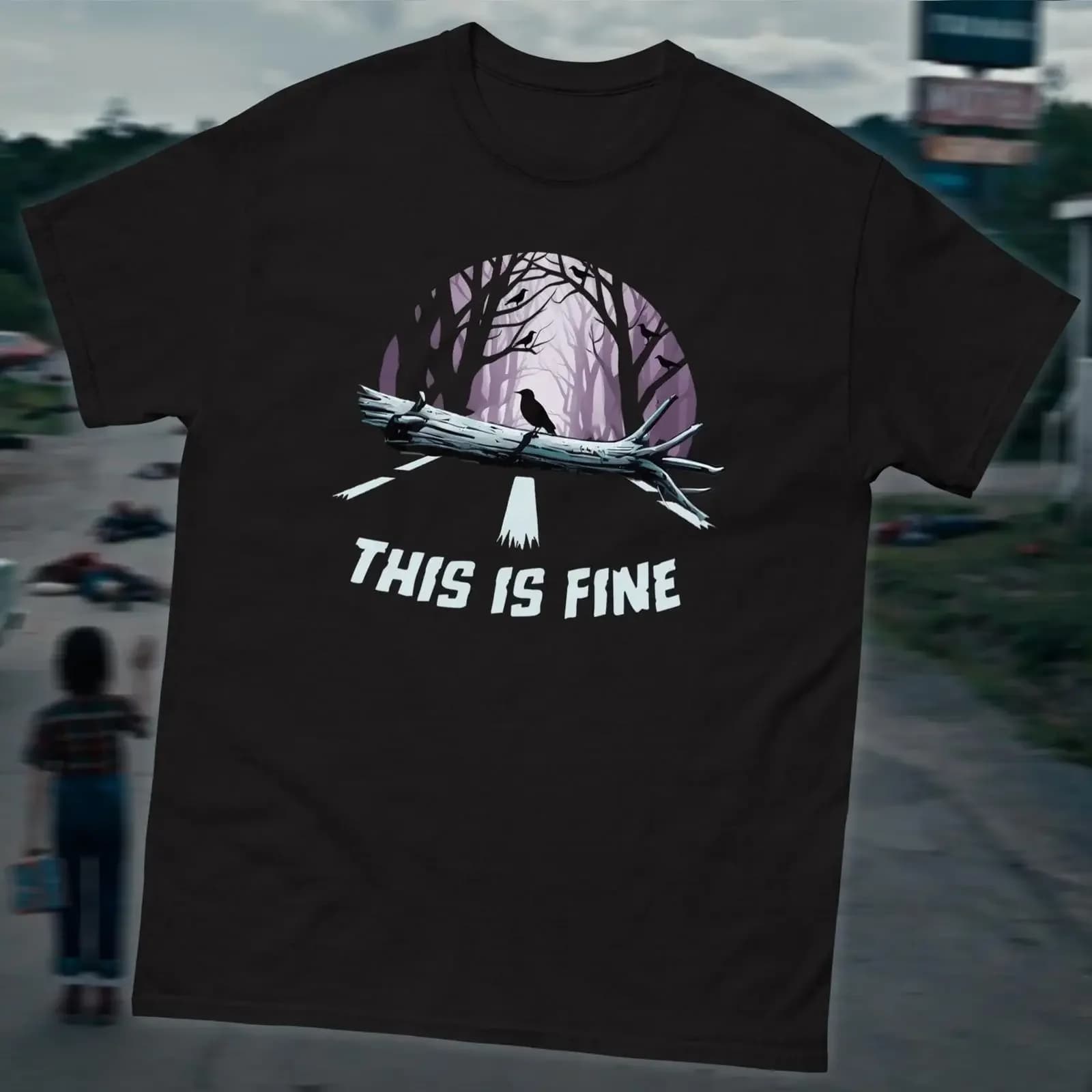 T-shirt della serie TV This Is Fine, vintage, per fan di horror e mistero, lavata, traspirante, elegante, leggermente di design, streetwear