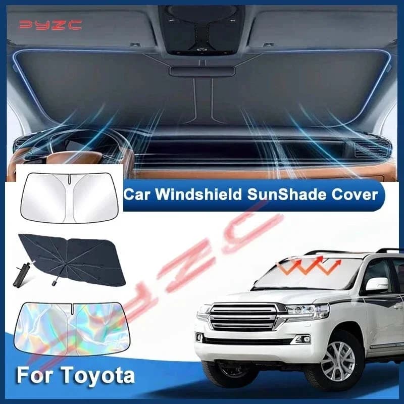 For Toyota Land Cruiser Prado 90 120 150 100 200 Windshield Sun Shade Sunshade Sun Visor Protector Foldable Blocks UV Rays