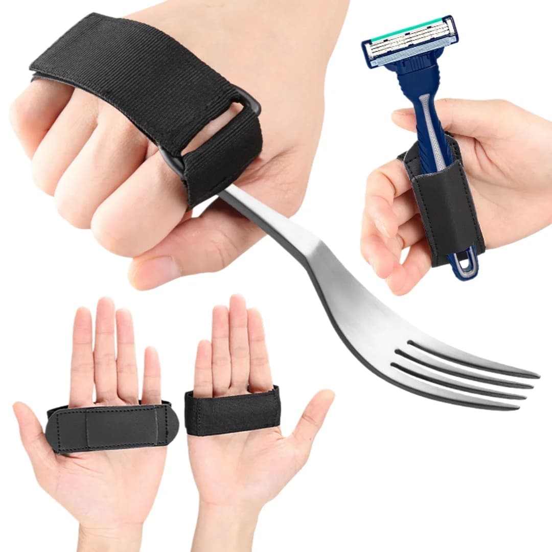 3pckEating Aid Utensile Cinghia a mano Portautensili Mangiare Alimentazione Assistenza Tenendo Posate Anti Shake Portaposate ausiliario